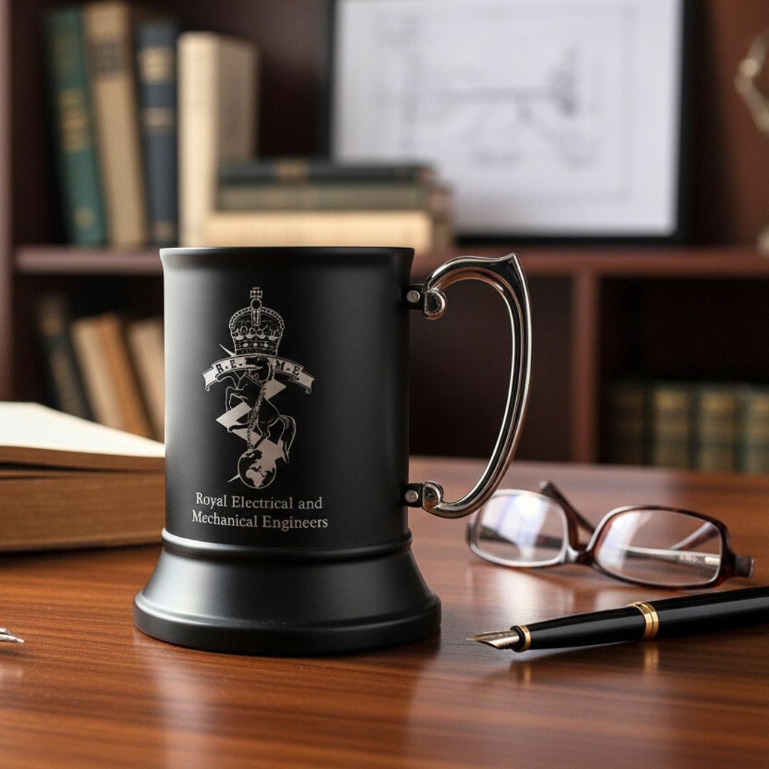 REME Tankard - Black and Steel Body
