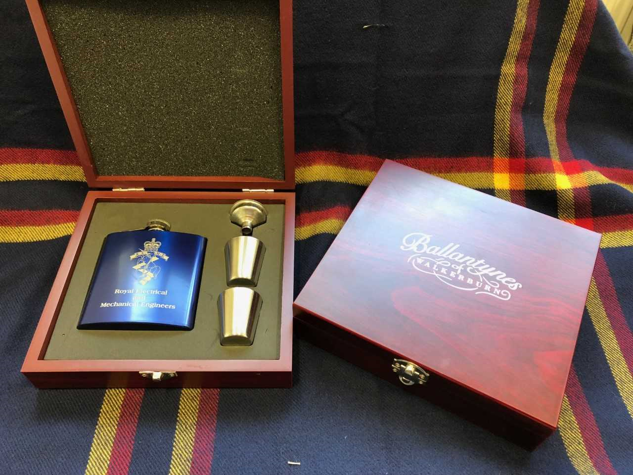 REME Hipflask & Two Thimble Cups