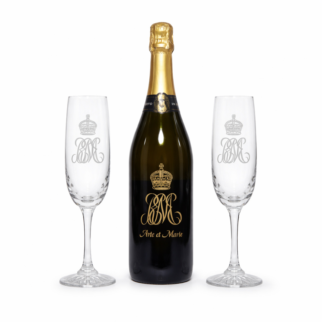 Prosecco & 2 Champagne Glasses