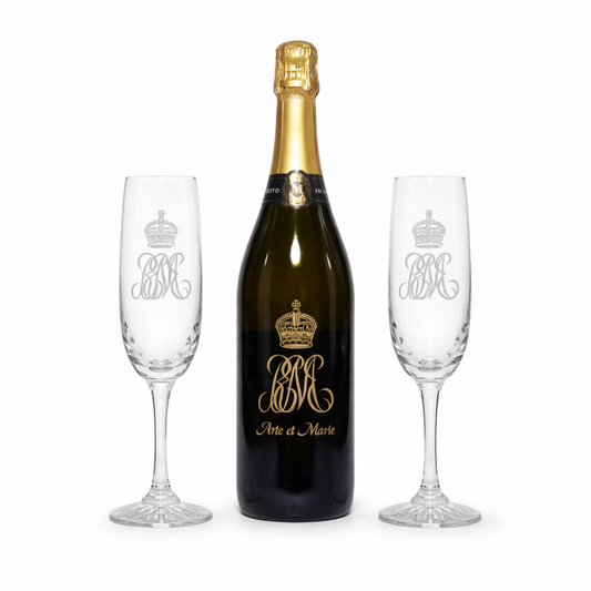 Prosecco & 2 Champagne Glasses