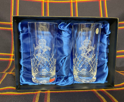 REME Tall Crystal Cut Glasses Boxed