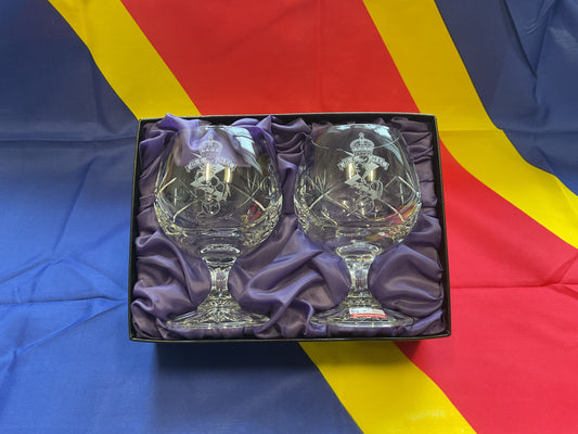REME Brandy Crystal (Cumbria) Glasses Boxed