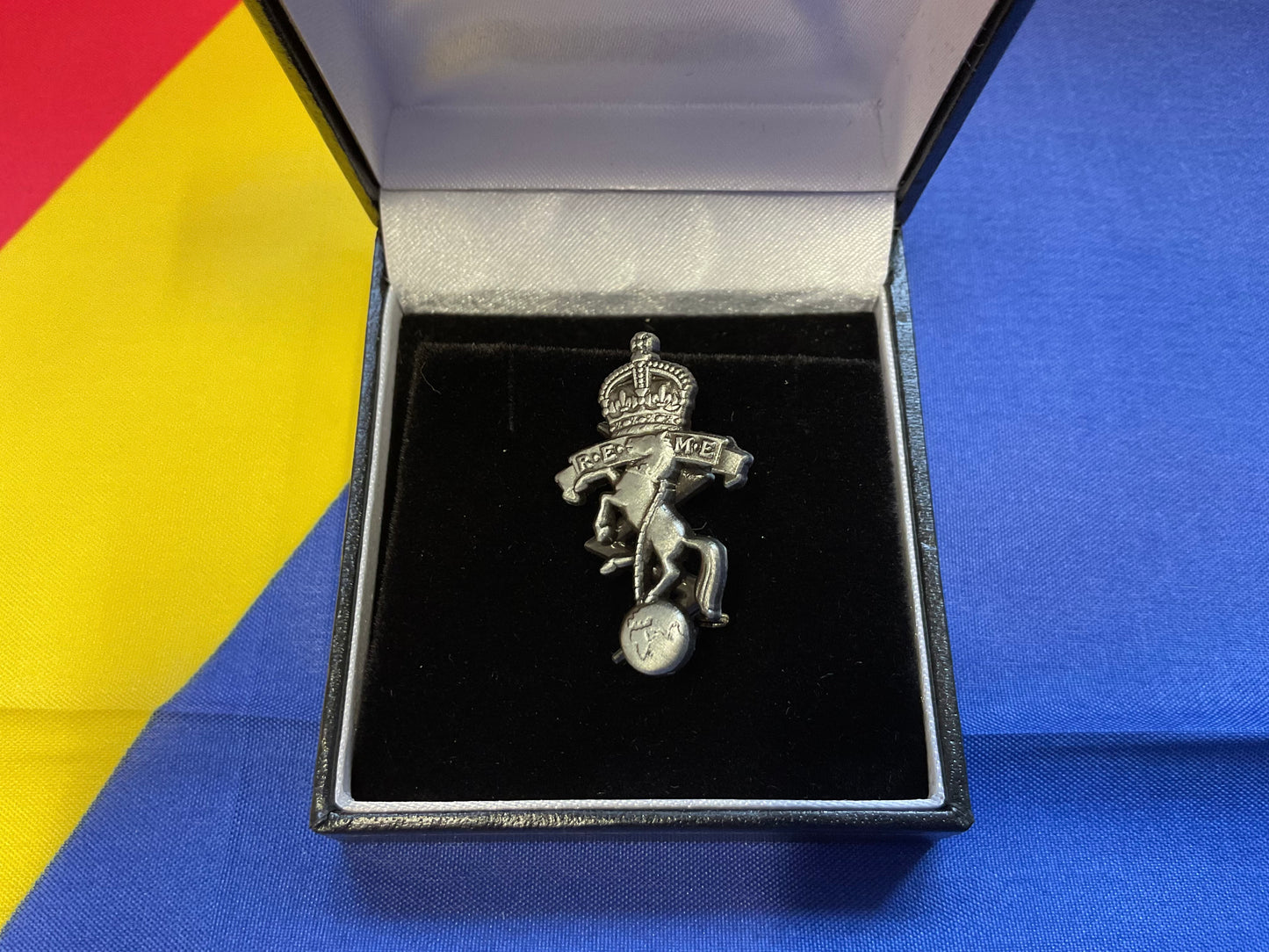 REME Antique Finish Brooches