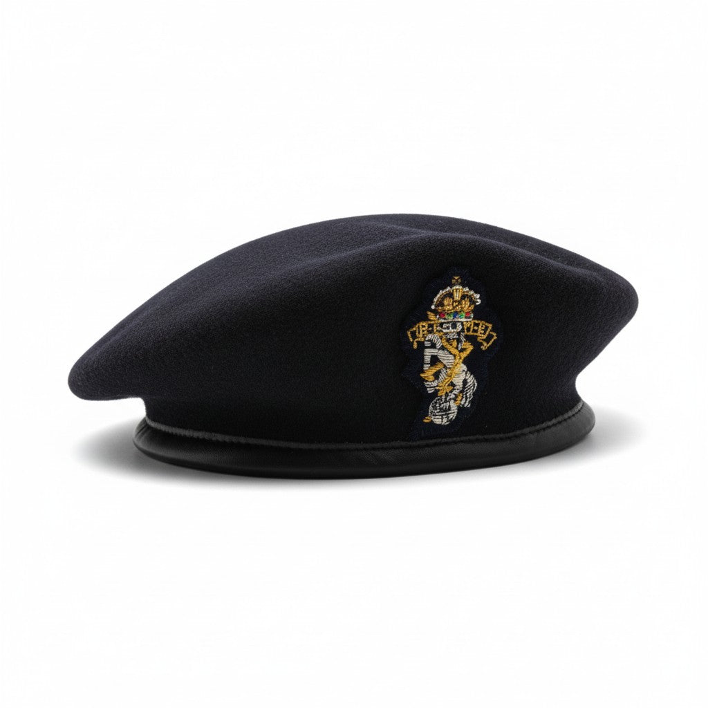 REME Beret with Sewn on Navy Cloth Capbadge