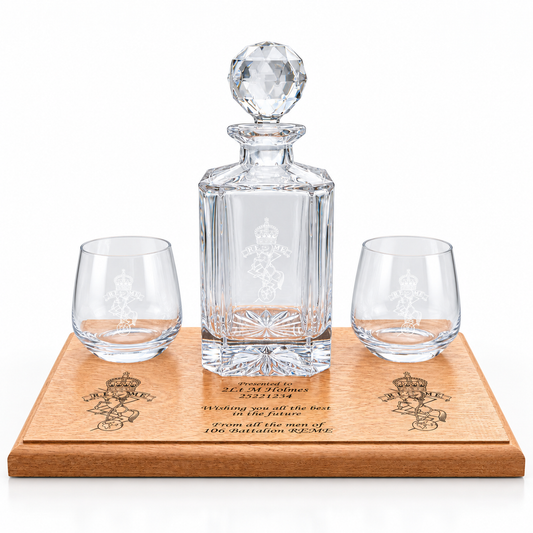 REME Decanter and 2 Glasses