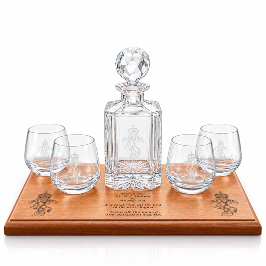 REME Decanter and 4 Glasses