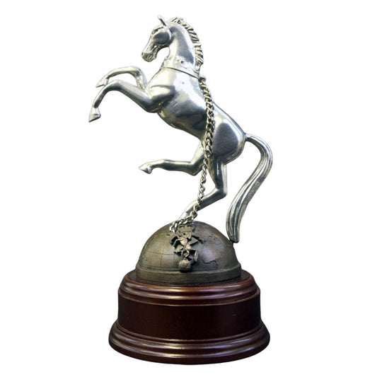 Horse On Globe Bronze Base