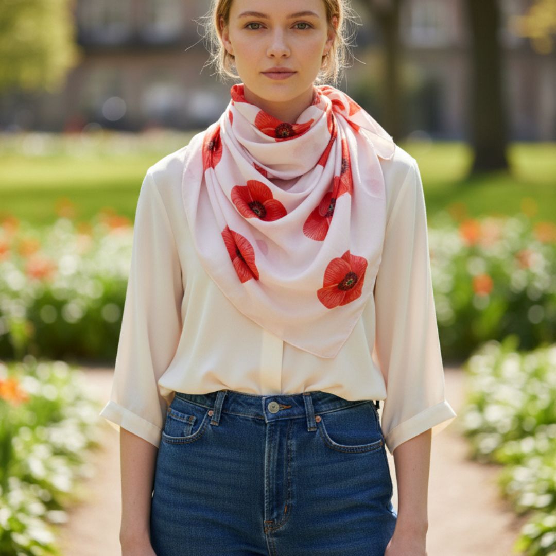 White Poppy Scarf