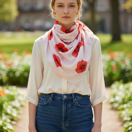 White Poppy Scarf