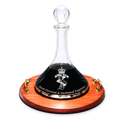 REME Crystal Cut Port (Ships) Decanter with Tray