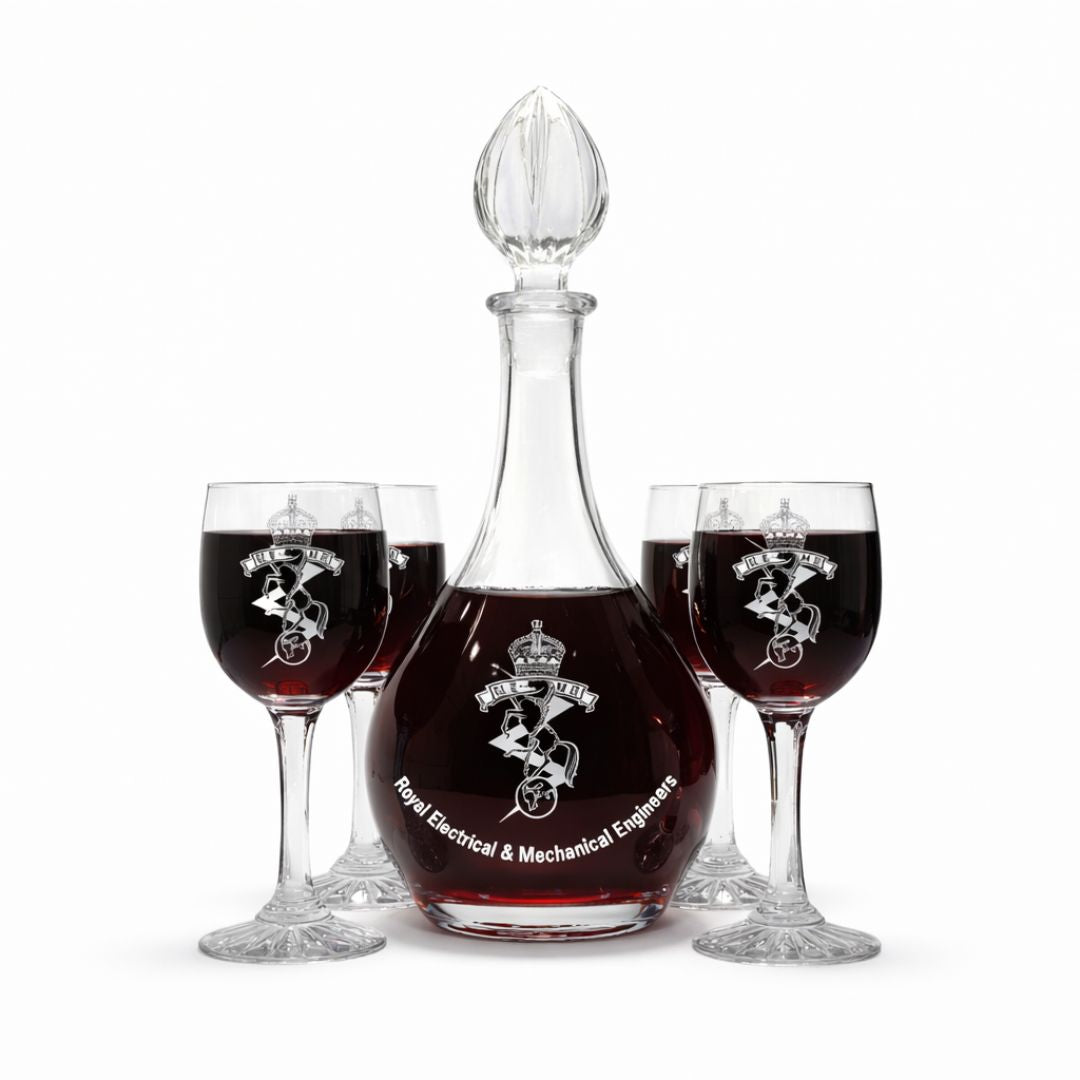 REME Crystal Wine Decanter with 4 Glasses