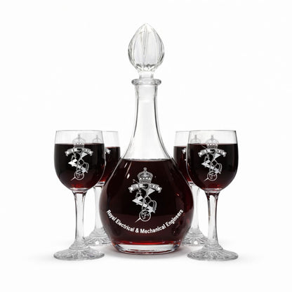 REME Crystal Wine Decanter with 4 Glasses