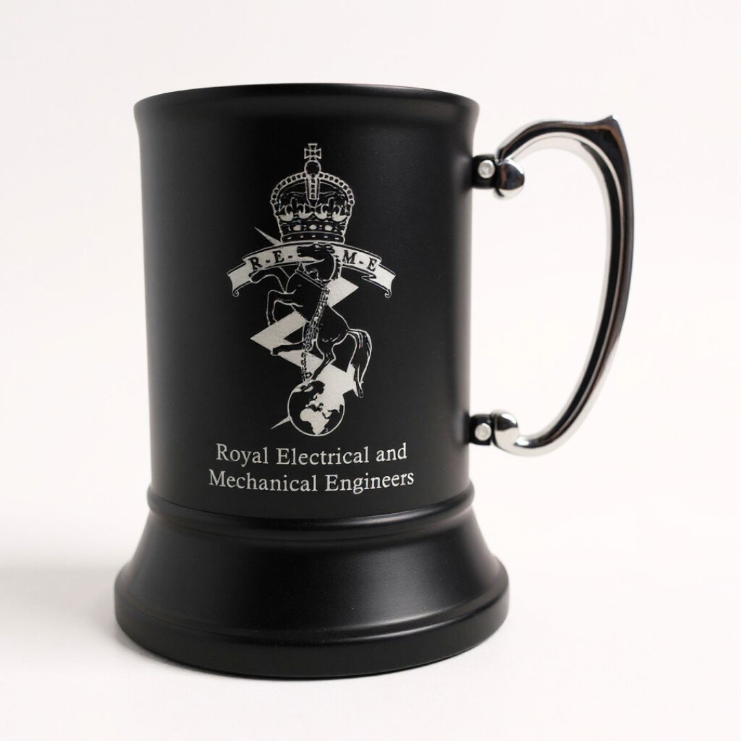 REME Tankard - Black and Steel Body