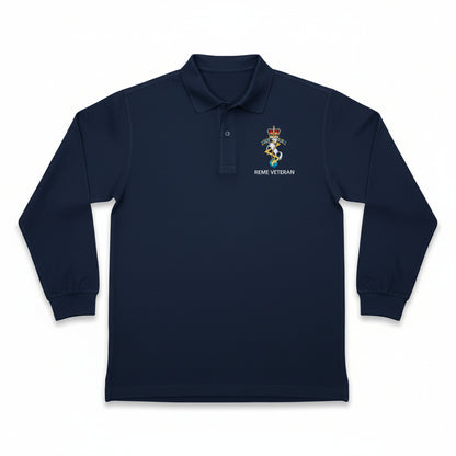 REME Veteran Polo Shirt - Navy Long Sleeve
