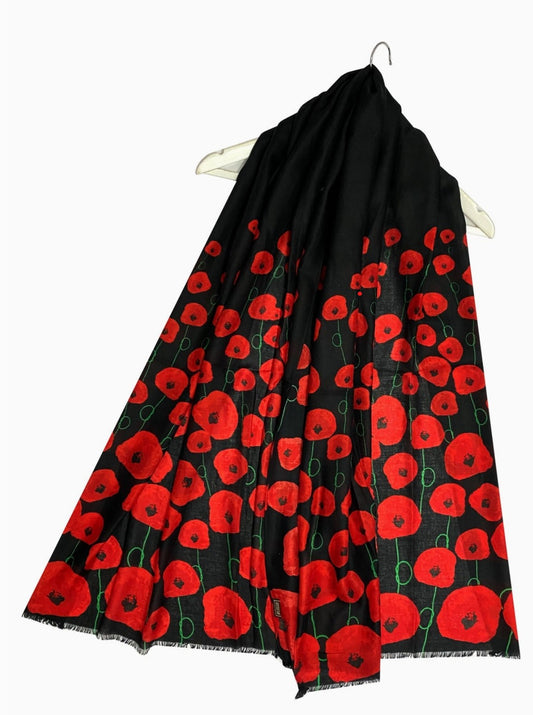 Gradual Poppy Print Scarf
