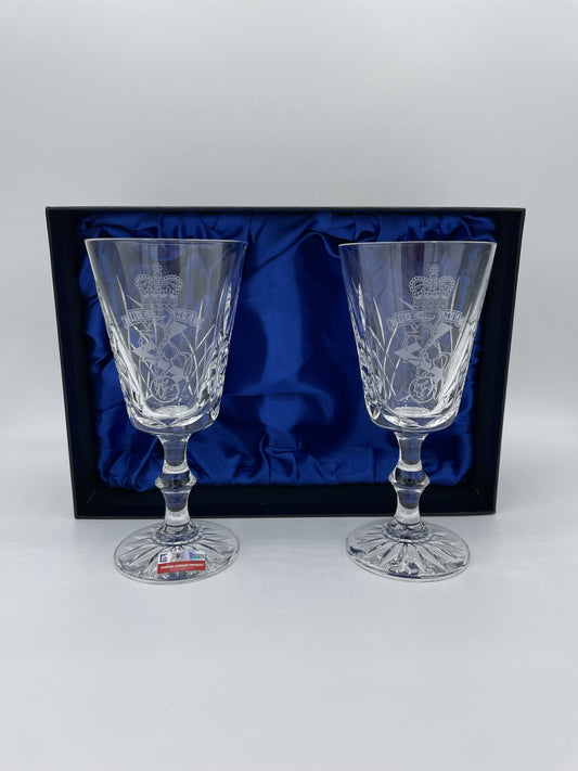 REME Windsor Crystal Large Port Glasses Boxed