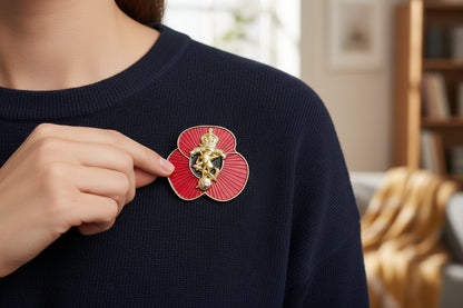 REME Poppy Pin (Red and Gold) Boxed