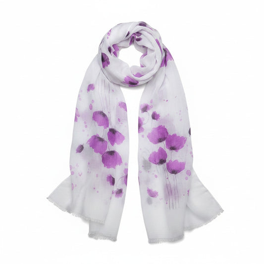 Purple Poppy Lightweight Scarf