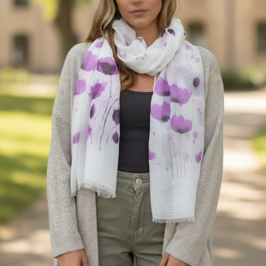 Purple Poppy Lightweight Scarf