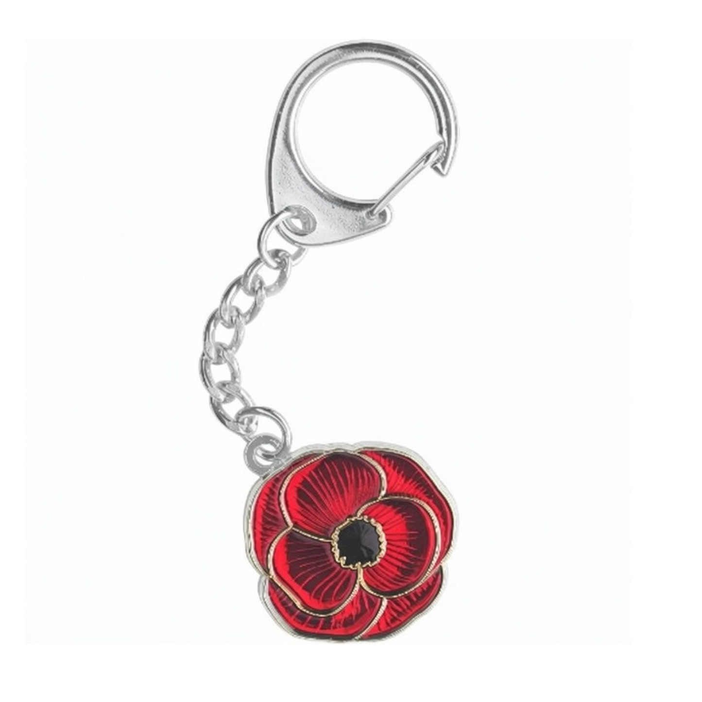 Silver Poppy Keyring