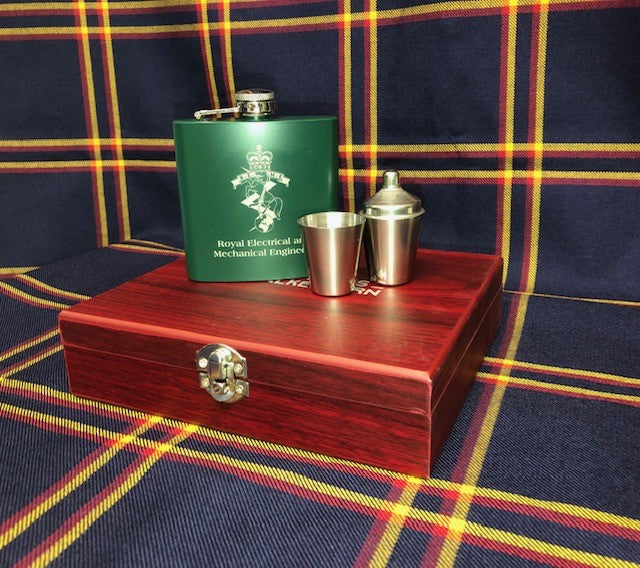 REME Hipflask & Two Thimble Cups